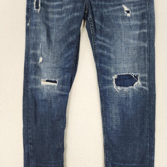 Banana Republic Jeans Womens 27 Blue Boyfriend Distressed Mid Rise Stretch Denim - Picture 3 of 13